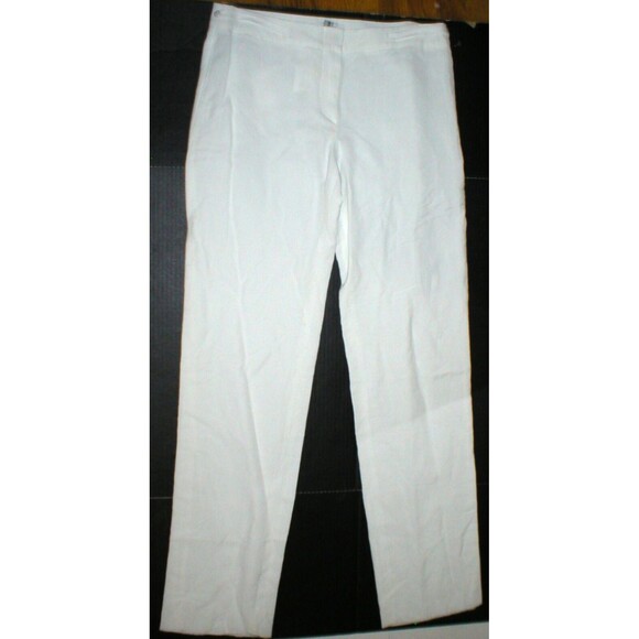 New Womens 34 X 37 NWT Designer Armani Collezioni Pants 48 Italy White Tall Line - Picture 1 of 8